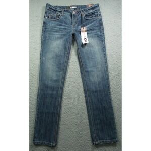 Vintage Bongo‎ Jeans Womens Size 11 Blue Denim Straight Leg Mid Rise Stretch NWT